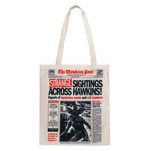 Netflix 1pc Stranger Things Retro Letter Graphic Newspaper Print Tote Bag For Daily Use - Multicolor - View 8