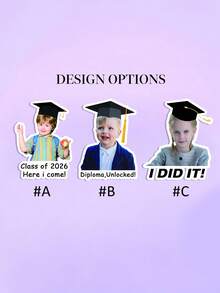 4/8/16pcs Customized Kindergarten Graduation Face Stickers - Personalized Kindergarten Graduation Face Stickers, 3 Styles Available | Cute Children's Graduation Gift | Graduation Party Decoration And Photo Album Stickers - Multicolor - View 5