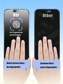 MSRI 3片装隐私钢化玻璃屏幕保护膜，磨砂表面，防窥视，防眩光，磨砂质感，防刮花，防水，防指纹，兼容 17/17e/17 Air/17 Pro/17 Pro Max/16/16 Plus/16 Pro/16 Pro Max/15/15 Pro/15 Plus/15 Pro Max 及其他系列 - 黑色 - 查看 6