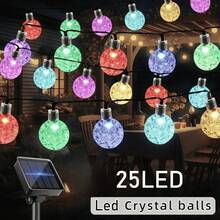 Summer 2026 Outdoor Led String Lights, Solar Outdoor Lights, Suspended Crystal Ball Lights, 25/110/210 Led, 8 Lighting Modes, Solar Fairy Tale String Lights, Suitable For Garden, Courtyard, Porch, Wedding Party - 太陽能氣泡球 - 查看 11
