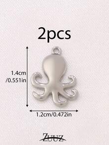 2件套海洋动物吊坠，不锈钢材质，包括鱼、章鱼、海马、贝壳、海星等，适用于DIY珠宝制作，可用作配件、项链、耳环、手链等饰品制作。 - 吊墜 - 查看 15