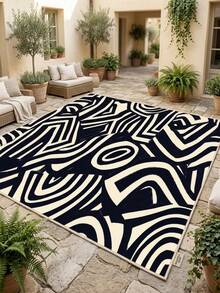 1pc Asymmetrical Geometric Abstract Art Rug/Carpet/Area Rug/Doormat, Nordic Modern Luxury Style, Suitable For Entryway, Balcony, Hallway, Outdoor, Patio, Living Room, Soft And Machine Washable, Home Decor - Multicolor - View 3