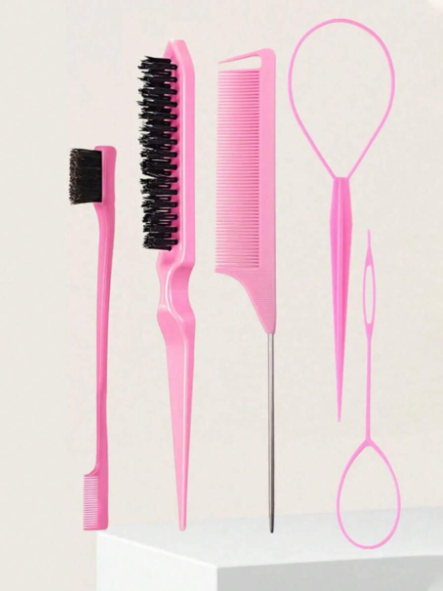 1-9 piezas Juego de peines, Cepillo de cerdas de jabalí unisex para cabello y barba, Cepillo profesional para peinado, Esencial de viaje