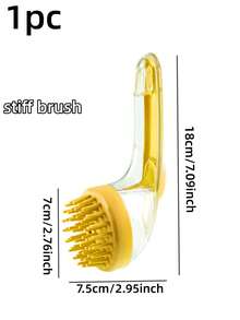 1 cái bàn chải tắm cho thú cưng, bàn chải tắm bằng silicon, bàn chải massage cho chó, bàn chải chải chuốt cho thú cưng, dụng cụ làm sạch cho thú cưng, bàn chải chải lông cán dài tại nhà, bàn chải làm sạch, bàn chải tắm, bàn chải massage, bàn chải tắm bằng silicon, bàn chải làm sạch cho thú cưng - Xem 3