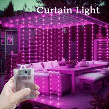 8-Mode Battery Operated String Lights, Patio Lighting, Landscape Lighting, Curtain Lights, Twinkling Wedding Party Decor, Fairy Wreath Decor Lights, Garden Lights, Camping Decor, Holiday Lights, Birthday Party Decor, 4 Color Choices Outdoor Lights, Romantic Atmosphere Bedroom Living Room Curtain Fairy Lights, Christmas Halloween Decor Colorful Lights - Battery Box Curtain Light - View 24