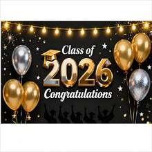 1pc 2D Flat Graduation Celebration Photography Backdrop Banner, Black Metal Graduation Cap Design, Suitable For Outdoor Graduation Photos, Dance Party Decor And Holiday Occasions, Indoor Party Banners, General Celebration Events, Family Gatherings, Holiday Parties, Photo Booth Props, Vibrant Vinyl Material - Multicolor - View 22