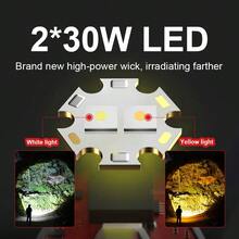 100000LM Potente Linterna Frontal LED Luz Recargable Sensor Camping Cabeza Linterna Blanca/Amarilla Larga Distancia Lámpara Frontal - negro - Ver 4