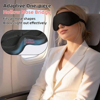 1pc/2pcs 3D Sleep Eye Mask, 100% Blackout Comfortable Sleep Eye Mask - Unisex, 3D Contoured Zero Eye Pressure Blackout Eye Mask, Soft Breathable Adjustable Strap, Essential For Home, Suitable For Sleeping, School, Travel And More