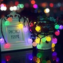 Summer 2026 Outdoor Led String Lights, Solar Outdoor Lights, Suspended Crystal Ball Lights, 25/110/210 Led, 8 Lighting Modes, Solar Fairy Tale String Lights, Suitable For Garden, Courtyard, Porch, Wedding Party - 太陽能氣泡球 - 查看 6