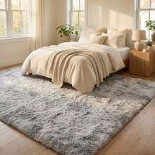 1PC, Tie-Dye Light Gray Rectangular Long Plush Area Rug | Soft Carpet | Easy To Maintain | Autumn And Winter Home Decor Rug | Suitable For Living Room, Bedroom, Study, Suitable For All Seasons, Easily Creates A Cozy Home Atmosphere. - Tie-dye Light Gray - View 17