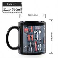 Funny Coffee Mug - Effect Printed Mug, Mechanic Toolbox Set,11oz 15oz Mug For Auto Mechanics, Unique Gifts For Birthdays, Holidays, Christmas, Perfect Coffee Cup - 黃色 - 查看 4