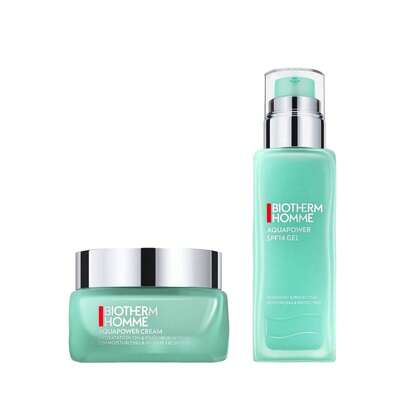Biotherm [Conjunto] Creme Hidratante Aqua Power Masculino 50ml + Gel FPS 14 75ml