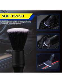 4 Counts Set Car Detailing Products,Soft Professional Portable Brush For Car Interior Cleaning & Dust Removal, Car Valeting Kit,Car Interior Cleaning Brush Set, Cleaning Supplies,Automotive. - 4 Items - View 2