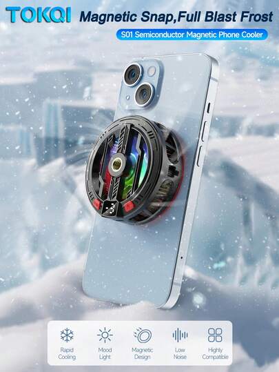 TOKQI 調整可能な高通気性 スマートフォンクーラー、クリップオン式、軽量、低ノイズ、スマホの遅延を軽減、スポーツゲーミングアクセサリに適し、ほとんどのスマートフォンに対応、ゲーミング、ライブ配信、動画、会議に