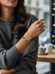 Vòng tay hạt đá Hematite móng rồng cho nam nữ, vòng đeo tay bện điều chỉnh được bằng đá Hematite 6mm, trang sức đá tự nhiên 10mm giúp chữa lành, tăng cường sức mạnh. - Nhiều màu - Xem 5