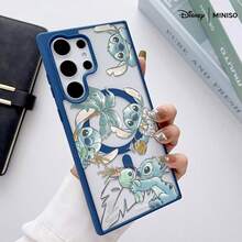 MINISO Disney Stitch & Scrump Tropical Sketch Transparent Magnetic Phone Case, Vintage Style Cover For Samsung S26 Ultra/S26 Edge/S26 Plus/S26/S25 Ultra/S25 Plus/S25/S25FE/S25Edge/S24Ultra/S24Plus/S24/S24FE/S23FE/S23Ultra/S23Plus/S23/S22Ultra/S22Plus/S22/A15/A16/A17/A35/A36//A54/A55/A56/ Stocking Stuffers The Girlfriend - Light Grey - View 5