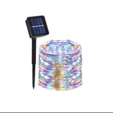 Lámparas de hadas solares Luces navideñas para exteriores 8 modos Lámparas de guirnalda de hadas de alambre de cobre Impermeables Decoración de jardín, árbol y césped - Color 1 pieza - Ver 12