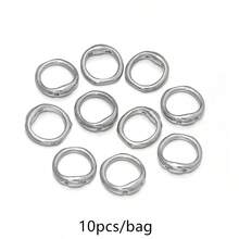 10pcs Stainless Steel Oval Double Hole Connector Rings, DIY Bracelet Necklace Jewelry Making, Pig Nose Ring, Beading Threading, Basic Connector Craft Supplies - 10 - View 11