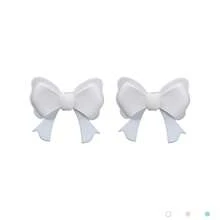 2 Pack Pink Bow Headphone Decorations, Adjustable Silicone Earphone Charms For Girls, Kawaii Headphone Accessories, Compatible With Most Headphones & Earphones - White - View 11