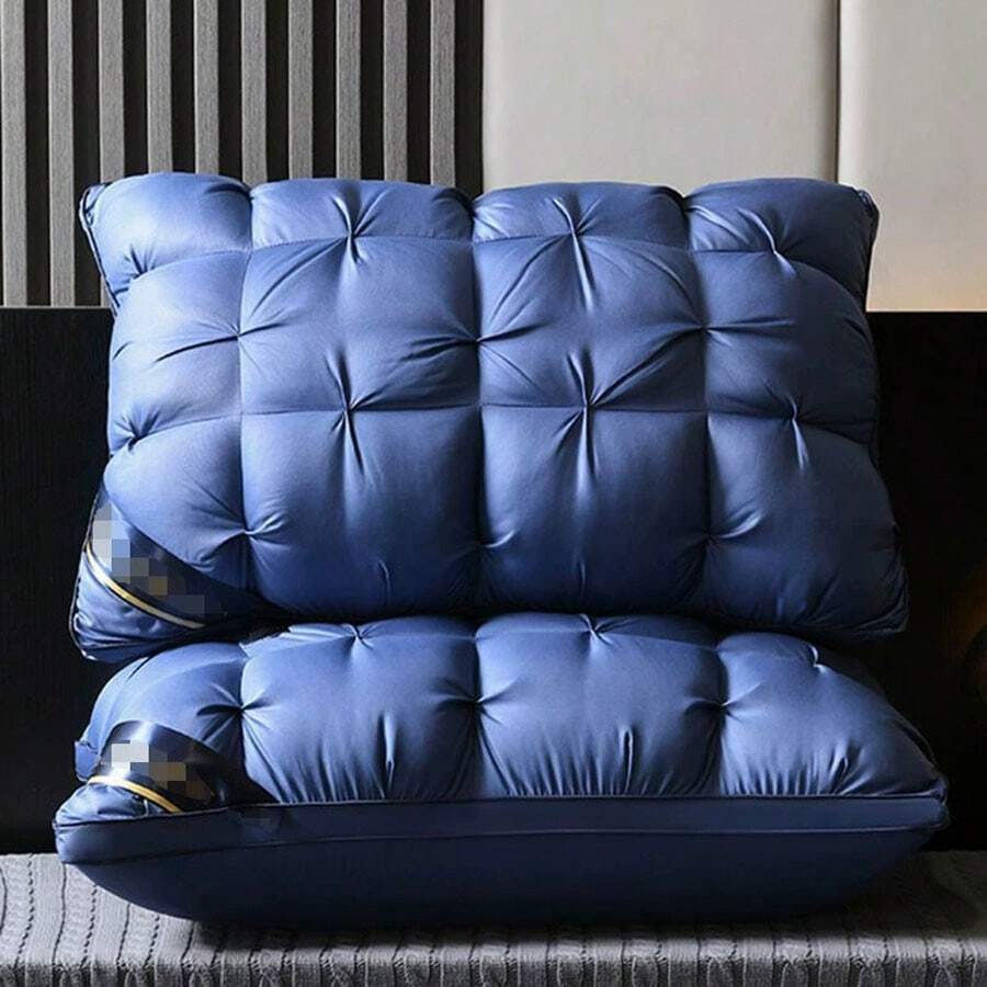 2PZ/1PZ Almohada de cuello, almohada ortopédica, almohada pan, bordado premium, almohada 3D, microfibra suave, no colapsa, núcleo alto bajo, 70x45cm, almohada para huéspedes, cómoda para dormir Soporte Ergonómico 70x45cm, Cómoda para Dormir, Ideal para Huéspedes, Uso en Casa y Cama.