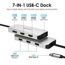 Laptop Docking Station For Multiple Monitors,USB C Hub With 2x4K HDMI+DP+VGA,Plug And Play,Extend 4 Displays,Works With Apple Devices & Windows/Linux - View 2