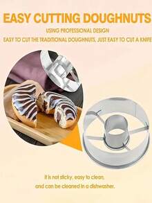 Khuôn làm bánh donut bằng thép không gỉ bền chắc - Thích hợp để làm bánh donut, bánh quy và bánh ngọt tại nhà, dụng cụ làm bánh DIY, đồ dùng nhà bếp. - Nhiều màu - Xem 7