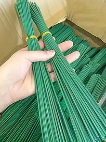 人造花茎、塑料花枝、DIY花束用花茎、永生丝带玫瑰装饰配件、园艺工具、情人节礼物、新年婚礼装饰、生日礼物、毕业礼物 - 綠色 - 查看 1