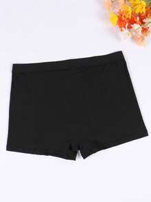 Men's Black Sexy Hollow Front Breathable Comfortable Daily Pouch Boxer Briefs With Bow Print Pattern - Black - View 2