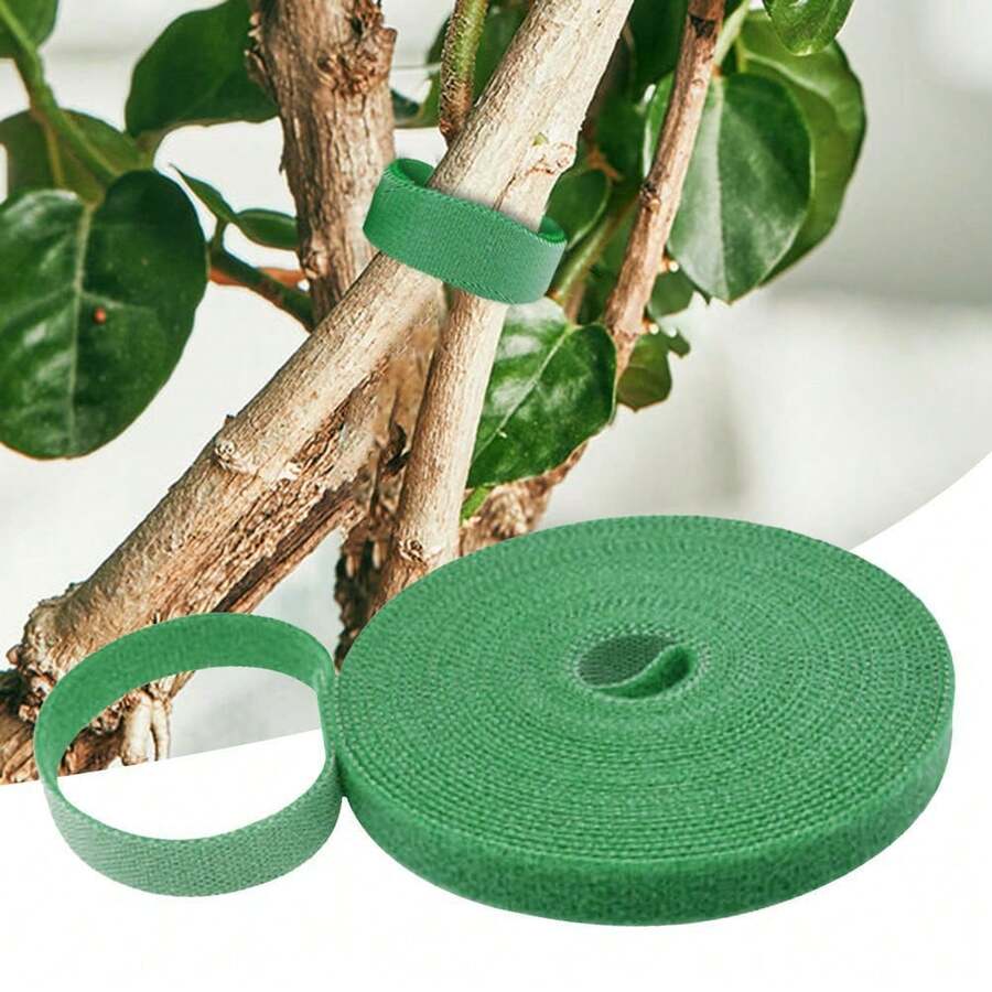 Correas reutilizables con gancho y bucle, correas de amarre suaves para plantas, bandas de soporte para plantas, cintas de jardinería que no dañan las plantas - Verde - Ver 1