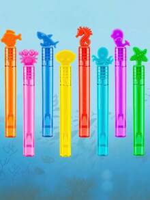 12/24/48/60pcs Mini Bubble Wands, Ocean Creature Shaped Bubble Bottles, Mini Test Tubes (Bubble Liquid Not Included), Party Entertainment Tool, Suitable For Creating Atmosphere At Weddings, Celebrations, Anniversaries, Parties, Birthday Gifts/Graduations/Enrollment Ceremonies. Interactive Bubble Blowing Toys For Children, For Kids - Multicolor - View 5