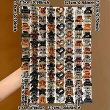 15/20个装多功能时尚随机豹纹小发夹，迷你刘海夹，简约发爪，女士发饰 - 彩色 - 查看 2
