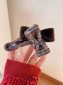 2 pezzi Fermagli per capelli casual con fiocco, Eleganti barrette per coda di cavallo, adatte per tutte le stagioni - Multicolore - Visualizzare 6