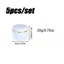 5个装 20/30/50克 白色塑料空样品瓶，化妆品罐，可重复灌装容器，适用于化妆品、护肤品和旅行装化妆品收纳 - 彩色 - 查看 9