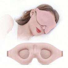 1pc 360° Full Blackout 3D Sleep Eye Mask - Breathable Non-Pressure Eye Cover For Men Women Students - Dormitory & Daily Use Eye Mask - Hồng - Xem 7