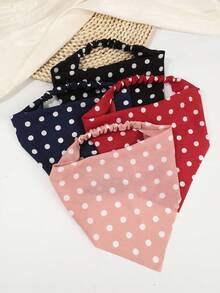 1 pieza Diadema elástica con estampado de lunares retro y lindo, accesorio de pelo con estampado de puntos dulce - Multicolor - Ver 3
