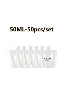 1-50入/組 50-150ml 咖啡液體包裝袋，便攜式飲料袋，果汁袋，冷熱飲直立容器，透明出水口袋，防漏，塑膠飲料袋，透明便攜戶外水袋，旅行防漏擠壓袋 - 彩色 - 查看 14