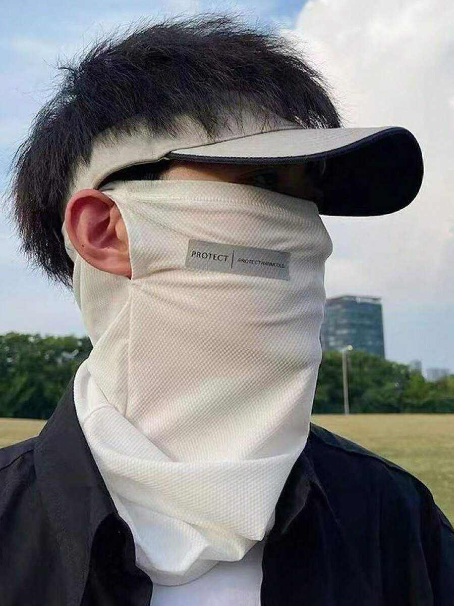1pc Men's Multifunctional Ear-Hanging Sun Protection Face Mask, Full Face UV Protection Neck Gaiter, Summer - Multicolor - View 1