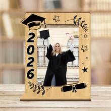 2026 Graduation Photo Frame, Suitable For All Seasons As A Gift. Lightweight Square Vertical Wooden Frame, Single Photo Frame, Vertical Design For Displaying Diplomas, Graduation Decorations Or Display Purposes. - Classic - View 8