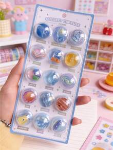 Cute Mini 3D Capsule Stickers For Kids - Colorful Capsule Toy Decals Including Ocean Animals, Candy, Ghosts, Space Themes - Great For DIY Crafts, Scrapbooking, Journaling, Gift Wrapping, Party Favors - Adorable Kawaii Cartoon Stickers For Children, 72+Pcs , Perfect For School & Home Use - Multicolor - View 10
