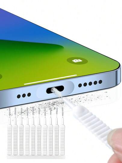 10pcs Flexible Mini Cleaning Brushes | Soft Bristles Won't Damage Surfaces | Charging Port, Earphone Hole Dust Cleaner | Shower Head, Crevice Cleaning Tool | Household Electronics Precision Cleaning Brush | Portable & Bendable Deep Cleaning