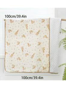1 chiếc chăn lông cừu ấm áp họa tiết sóc cho bé, có chấm nổi, thích hợp cho phòng trẻ sơ sinh và trẻ nhỏ, khăn choàng công sở cho người lớn, tấm phủ ghế ô tô cho trẻ em, dùng được cả bốn mùa. - Màu nâu  Mocha - Xem 5