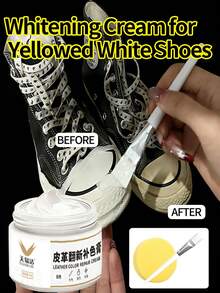Crema reparadora de cuero blanco para zapatos, zapatillas, reparación de bordes blancos, reparación de cuero dañado, excelente para restaurar la decoloración! - Ver 5