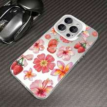 A Stylish Phone Case Does Not Include A Lanyard Or Stand. This Strawberry And Hibiscus Floral Design Phone Case Is Compatible With IPhone 11, 12, 13, 14, 15, 16, 17, Pro Max, X, XS, And XS Max. It's A Cute And Fashionable Vintage-Style Silicone Case With A Protective Cover. You Can Get It For Yourself Or Your Friends. - 黑色 - 查看 5