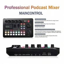 Paquete De Equipo De Podcast, Micrófono Con Tarjeta De Sonid - Negro - Ver 6