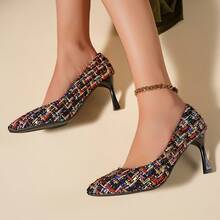 2026新款女士黑色高跟鞋，欧美时尚优雅尖头高跟鞋，舒适百搭 - 酒紅色 - 查看 5