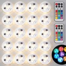 Portable Battery Operated LED String Lights With Remote – 20 Bulbs 13 Colors, IP65 Waterproof Wireless Ambient Lighting For Party, Camping, Wedding, Patio & Outdoor Decor (No Wiring Required, 2 Remotes Included) - Star - View 2