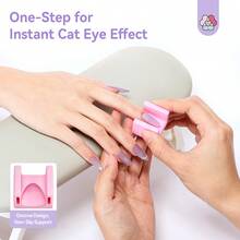 SAVILAND One-Step 5D Cat Eye Magnet For Nails: Beginner-Friendly Magnetic Cat Eye Magnet, Ultra-Strong Nail Magnet For French Manicures, Wide Glass Bead Cat Eye With Magnetic Bead For Cat Eye Gel Nail Polish - Pink - View 3