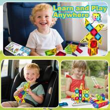 Mini Magnetic Tiles, One Box (25/40PCS) Magnetic Building Blocks With Iron Box, Magnet Toys Travel Size On-The-Go Construction Set STEM Travel Toys For Boys And Girls Ages 3+ - Random Color - View 4