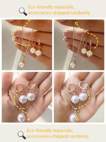 三件套不锈钢首饰套装，包括项链和耳环。复古优雅的仿珍珠项链饰以水晶玫瑰花瓣，适合女士日常/派对佩戴，也是母亲节和情人节的理想礼物。 - 彩色 - 查看 11