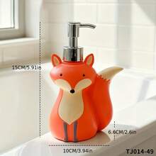 1pc Cute Fox Shaped Soap Dispenser, Creative Cartoon Hand Wash Bottle, Bathroom Lotion Refillable Container, Home Decor - Fox-shaped Refill Bottles - View 4